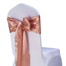 Funda de silla faja de satén de 7x108 pulgadas, tela de cinta satinada, fajas, corbatas para bodas, banquete, fiesta, Hotel, lazos para silla, 100 Uds. Por lote 2024 - compra barato