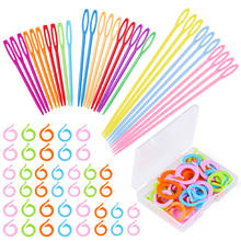 Agulhas de tricô de plástico em cores misturadas, 30 peças, agulhas de crochê e marcador, ganchos, agulhas de lã, agulhas de fio diy, ferramentas de tecelagem 2024 - compre barato