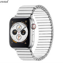 Ремешок из нержавеющей стали для apple watch 44 мм 40 мм iWatch band 42 мм 38 мм эластичный ремешок для часов металлический Браслет Apple watch 5 4 3 2 2024 - купить недорого