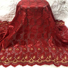 Tela Bazin riche de algodón con bordado de piedras, material de vestido bazin riche, 5 yardas por pieza, novedad, buen precio 2024 - compra barato