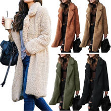 Elegant Faux Fur Coat Women 2019 Autumn Winter Warm Soft Fur Jacket Female Plush Overcoat Casual Solid Teddy Outwear 2024 - buy cheap