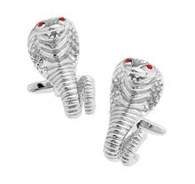 Snake Cuff Links For Men Cobra Design Quality Brass Material Silver Color Cufflinks Wholesale&retail 2024 - buy cheap