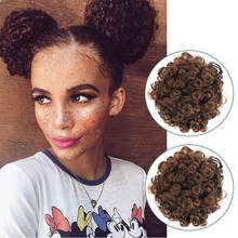Afro encaracolado chignon peruca de cordão sintético puff curto afro kinky pônei cauda clip em no cabelo sintético bun cabelo peças 2024 - compre barato