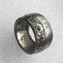 90% Серебряный Хобо 1896 Морган серебряный доллар Монета кольцо ручной работы размеры 8-16 2024 - купить недорого