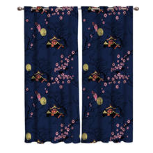 Japonês cherry tree janela cortina quarto decoração de tecido cortina painel cortinas para sala estar 2024 - compre barato