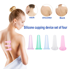 Силиконовый массажный набор, 2 чашечки для лица и 2 мини-чашечки для лица, средства для массажа тела, массажер для ухода за кожей лица, шеи, спины и глаз 2024 - купить недорого
