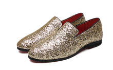 Calçados masculinos de couro, sapatos com cristais brilhantes, feito à mão, estilo clássico, vestiário, formal, glitter 2024 - compre barato