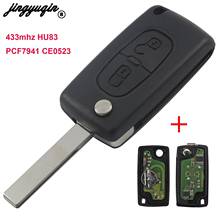 jingyuqin ASK 433mhz HU83 PCF7941 CE0523 Flip Folding Remote key shell For Citroen Peugeot With 2 Button Electronic chip 2024 - buy cheap