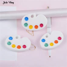 Julie Wang 20pcs Imitation Color Palette Charms Resin Cabochon Accessory Epoxy Jewelry Making Slime Supplies Photo Props 17*24mm 2024 - buy cheap