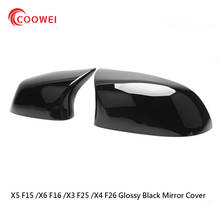 1 Pair ABS Glossy Black Mirror Cover Fit For bmw X4 F26 & X3 F25 &X5 F15 & X6 F16 2014-2018 2024 - buy cheap