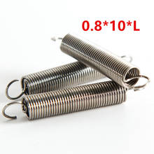 10pcs Dual Hook Small Tension Spring 304 Stainless steel Extension spring wire dia 0.8mm Outer dia 10mm Length 20-50mm 2024 - buy cheap