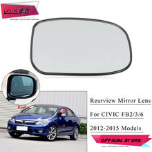 Zuk lente de espelho retrovisor para porta de carro, lente para honda civic fb2 2012 2013 2014 2015 com lâmpada de led 2024 - compre barato