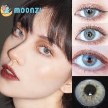 Уникальные контактные линзы MOONZI aurora polaris небесно-серого цвета, небольшие красивые цветные контактные линзы для глаз, ежегодный рецепт для близорукости 2022 - купить недорого