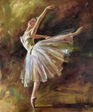 Pinturas al óleo hechas a mano para decoración de pared, Obra de Arte Moderna inclinada sobre lienzo, imágenes hermosas de mujeres para bailarina de la bailarina, 100% 2024 - compra barato