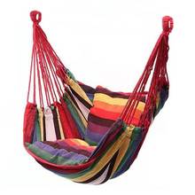 Portable Hammock Chair Hanging Rope Chair Swing Chair Seat with 2 Pillows for Garden Indoor Outdoor Hammock Swings 2024 - buy cheap