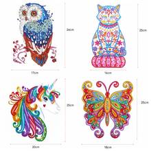 DIY Special Shaped Diamond Painting Animal Unicorn Owl Butterfly Cat Pattern Sticker Fridge Sticker Diamond Embroidery Décor 2024 - buy cheap