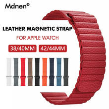 Band For Apple Watch Band Strap 42mm 38mm Iwatch 5 4 3 2 1 Mdnen Closure Loop Genuine Leather Link Bracelet Magnetic Buckle 2024 - buy cheap