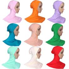 20 cores muçulmanas sob cachecóis interior boné turbante islâmico gorro hijab chapéu quimio boné cor sólida cabeça envoltório moda 2024 - compre barato
