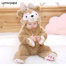 Kigurumis Baby Clothes Onesie Romper kawaii Rabbit Cat Infant Baby Clothing One piece Rompers Newborn Playsuit Winter Warm 2024 - buy cheap