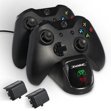 Зарядная Станция DOBE с двумя контроллерами и 2 аккумуляторами 600 мАч для Xbox One/Xbox One S/Xbox One x, зарядное устройство для геймпада, док-станция, аксессуары 2024 - купить недорого