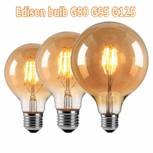 4W 6W 8W Antique Retro Vintage LED Edison Bulb E27/E14 LED Bulb Filament Light G80 G95 ST64 Amber Glass Bombillas Lamp Bulb 2024 - buy cheap