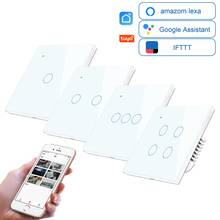 Wifi Smart wall switch 1-gang  2- gang  3-gang 4-gang 1way APP remote control scree touch switch Alexa voice AC110-240V 2024 - buy cheap