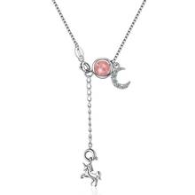 Moonstone unicórnio zircon lua pingente colares para mulher tendência curto clavícula corrente jóias san171 2024 - compre barato