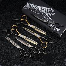 6 Professional Hair Salon Structure Scissors Set Cutting Barber Haircut Thinning Shear Scissors Hairdressing Hair Tools Scissors 2024 - buy cheap