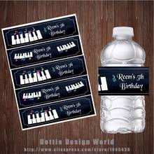 Lote de 20 unidades de etiquetas para botella de agua con temática de boda con música de Piano, envoltorio personalizado para Baby Shower, fiesta de cumpleaños, decoración de boda 2024 - compra barato