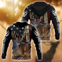 Beautiful Deer Hunting 3D All Over Printed Men Hoodie Autumn and winter Unisex Sweatshirt Zip Pullover Casual Streetwear KJ444 2024 - buy cheap