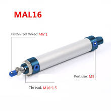 Mini cilindro neumático serie MAL16, cilindro de aire de aleación de aluminio de doble acción, diámetro de 16mm, 25mm-500mm, Envío Gratis 2024 - compra barato