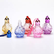 10pcs/lot 10ml Portable Frosted Colorful Thick Glass Roller Essential Oil Perfume Bottles Travel Refillable Rollerball Bottle 2024 - buy cheap