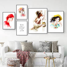 Carteles e impresiones abstractas, arte de pared, pintura en lienzo para dormitorio, imágenes de pared de moda para niñas, póster artístico con cita de belleza HD2134 2024 - compra barato