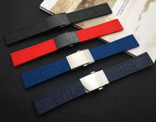 Роскошный брендовый ремешок для часов из силиконовой резины, черный, синий, красный, 22 мм, 24 мм, браслет для navitimmer/avenger/Breitling, ремешок для часов, инструменты 2024 - купить недорого