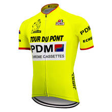 PDM yellow Cycling jersey ropa ciclismo bike clothing men short sleeve mtb jersey highway mountain bicycle clothes 2024 - buy cheap