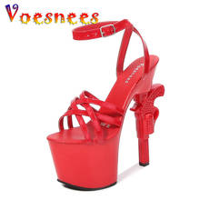 Voeseees Brand Ladies Shoes and Sandals Gun Heel Women's shoes High Heels Sexy Platform Diamonds Fringe Platform Stripers Dance 2024 - buy cheap