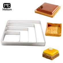 4 tamanhos de aço inoxidável quadrado tart anel francês creme sobremesa torta pan pizza queijo mousse tart molde ferramentas cozimento 2024 - compre barato