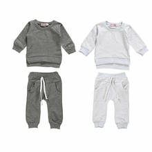 0-18M Newborn Baby Boy Girl Long Sleeve Pullover Tops Long Pant 2PCS Outfits Warm Baby Clothes Set 2024 - buy cheap