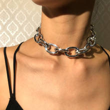 JUST FEEL Punk Chain Choker Necklace Collar Statement Hip Hop Chunky Gold Color Aluminum Thick Chain Necklace Women Men Jewelry 2024 - buy cheap