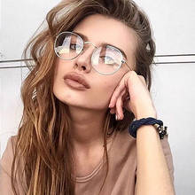 Gafas ópticas de diseñador de marca de moda Retro para mujer, lentes con montura de Metal, ovaladas, transparentes, negras, plateadas, doradas, para fiesta de empollón 2024 - compra barato