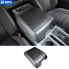 MOPAI Interior Accessories for Ford F150 2015+ Leather Carbon Fiber Car Storage Armrest Box Pad for Ford F150 Raptor 2015+ 2024 - buy cheap