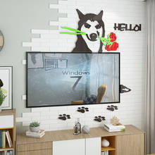 Pegatina de pared acrílica 3D con diseño de cachorro, adhesivo creativo de estilo nórdico para sala de estar, entrada, restaurante 2024 - compra barato