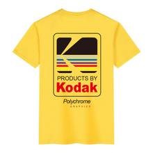 Новая модная футболка для мужчин и женщин, японский Харадзюку, футболка с принтом kodak, 2020, уличная футболка в стиле хип-хоп, повседневные хлопковые футболки для мужчин 2024 - купить недорого