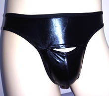 Men Faux Leather Open Crotch G-Strings Thongs Low Rise Underwear U Convex Pouch Gay Wear Underpants Night Club Lingerie Wear F8 2024 - buy cheap