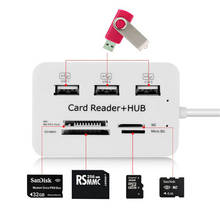 Cable adaptador de carga de 3 puertos USB, lector de tarjetas USB 2,0 para tarjeta SD, MMC, TF, MS, M2, todo en 1 2024 - compra barato