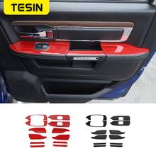TESIN Real Carbon Fiber Accessories Car Inner Door Armrest Panel Decoration Cover Stickers For Dodge RAM 1500 2010-2015 2024 - buy cheap