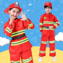 Firefighter Work Wear Uniform Fireman Sam Cosplay Carnival Halloween Costumes for Kid Party Girl Boy Cosplay Costumes 2024 - buy cheap