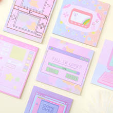 1 Pcs Kawaii Colorful Computer Game System Paper Memo Pads Planner Stickers Sticky Notes Stationery Notepad Office School Gifts 2024 - buy cheap