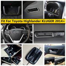 ABS Accessories For Toyota Highlander / KLUGER 2014 - 2019 Steering Wheel / Door Handle Bowl / Shift Gear Panel Frame Cover Trim 2024 - buy cheap