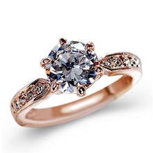 Fashion Crystal Women's Ring Rose Gold And Silver Color Charming Lady Ring Bridal Wedding Jewelry 2024 - buy cheap